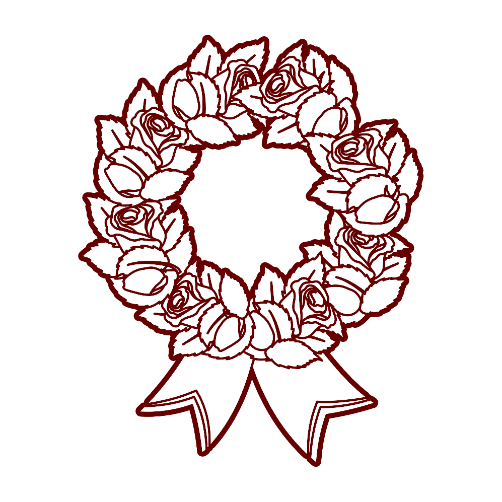 Krans ikon rød og hvid