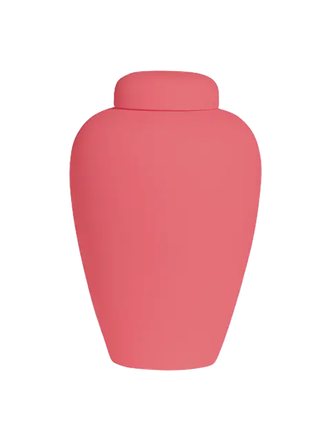 Lerurnen er den mest traditionelle af alle urner. Den har været brugt i tusindvis af år. Her er det en rød urne fra hjertebegravelse.dk - Lille