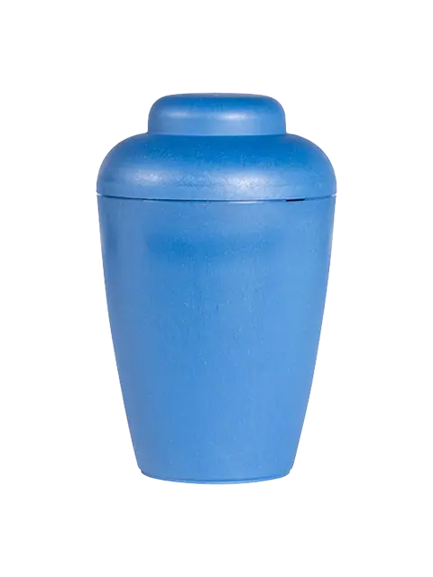 Natur urnen fra Hjertebegravelse.dk er fremstillet af bark og plantefibre, iblandet planteolier. Den er 100% nedbrydelig. Her er den Blå. Egenskaber: 100% nedbrydelig Miljøvenlig Bæredygtig Fra Hjertebegravelse.dk -Lille